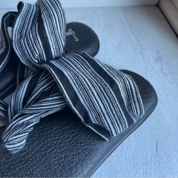 ** sanuk Yoga Sling 2 Sandals Black and Gray Stripe Size 7 - Picture 3 of 8